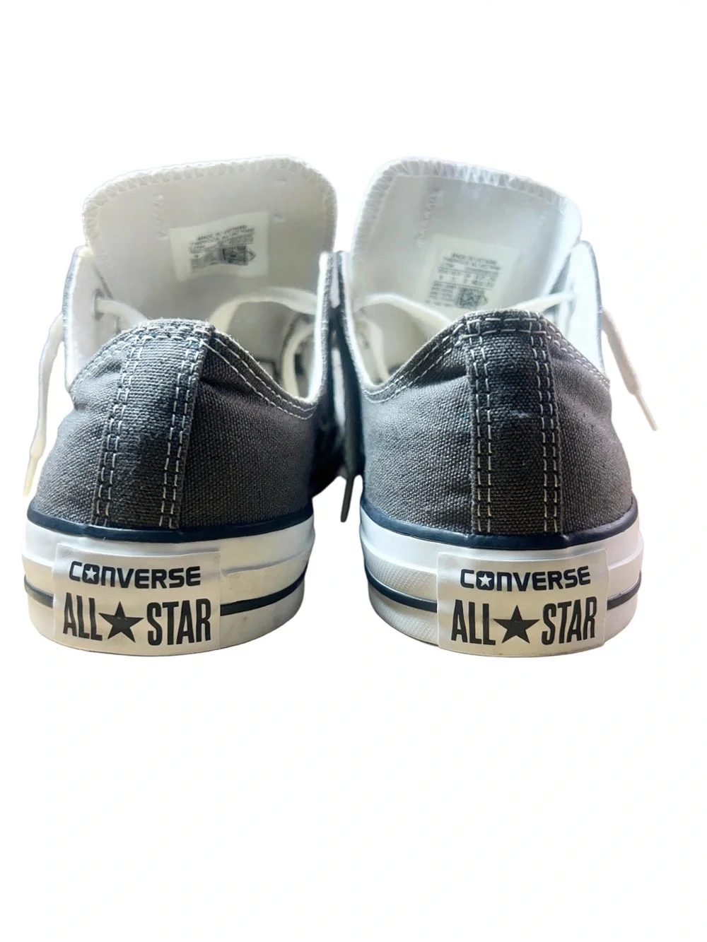 Converse Men’s Black & White & Grey Low-Top Canvas Sneakers